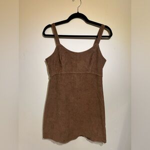 Hollister Brown corduroy brown dress (Size: L)